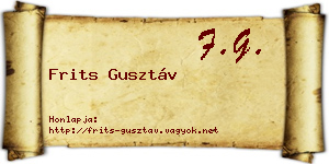 Frits Gusztáv névjegykártya